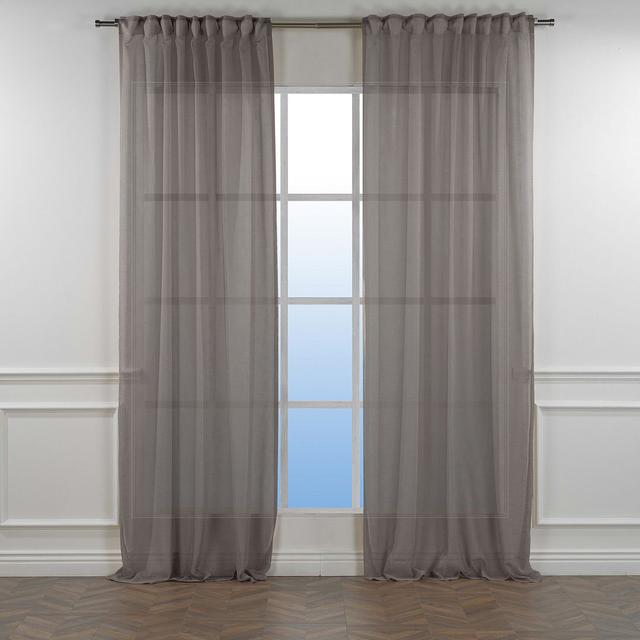 Gardine Sheer, transparent Lilijan Home & Curtain Panel-Größe: 140 cm Breite x 265 cm Höhe, Vorhang-Farbe: Granit on Productcaster.