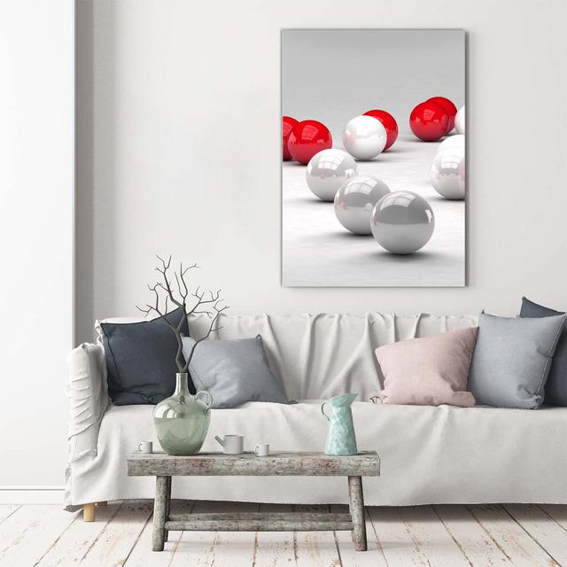 Red and White Balls - Wrapped Canvas Art Prints Brayden Studio on Productcaster.