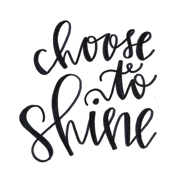 Choose To Shine Script Happy Larry Size: 76cm H x 76cm W on Productcaster.