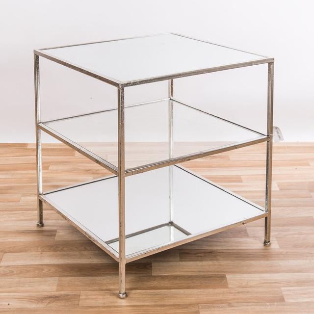 Burrill Side Table with Storage Canora Grey Size: 56cm H x 51cm W x 51cm, Colour: Silver on Productcaster.