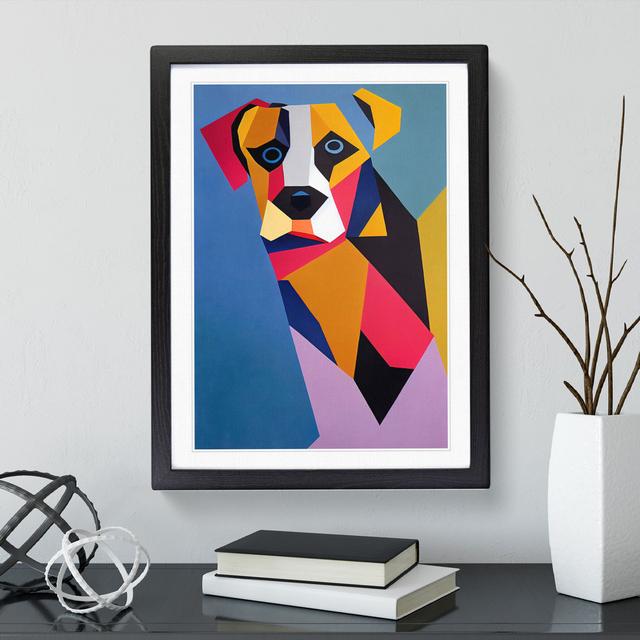 Abstract Dog No.5 - Picture Frame Graphic Art Metro Lane Size: 34cm H x 25cm W x 2cm D, Frame Colour: Black on Productcaster.