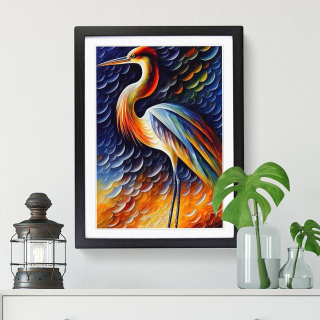 Sipple Heron Painted Vol.3 - Single Picture Frame Graphic Art Pergo Classics Size: 34cm H x 25cm W x 2cm D, Frame Colour: Grey on Productcaster.