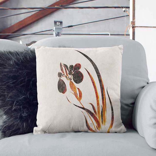 Iris Flower by Shibata Zeshin Cushion with Filling East Urban Home Size: 55cm H x 55cm W x 20cm D, Backing Colour: White on Productcaster.