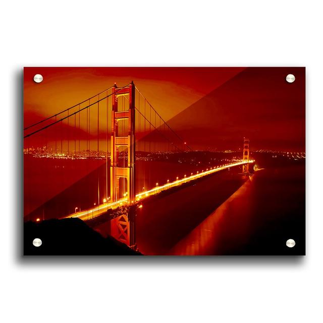 San Francisco Golden Gate Bridge Red Glow - Unframed Photograph Print on Acrylic East Urban Home Size: 42cm H x 59.4cm W on Productcaster.