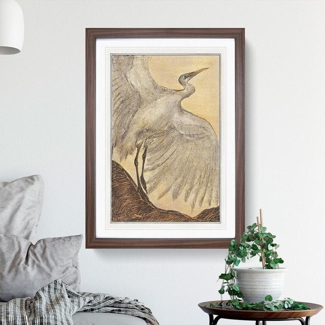 Egret by Theo Van Hoytema - Picture Frame Painting East Urban Home Frame Option: Walnut Framed, Size: 36cm H x 27cm W x 2cm D on Productcaster.