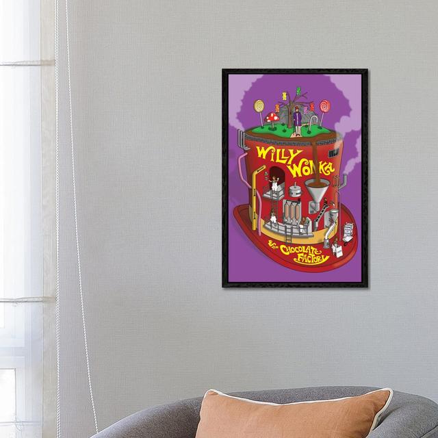 Willy Wonka by Chris Richmond - Graphic Art Print on Canvas Happy Larry Size: 66.04cm H x 45.72cm W x 3.81cm D, Format: Black Framed Canvas on Productcaster.