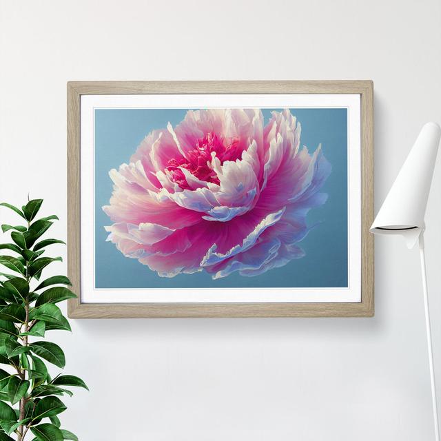 XH1022-6831X Peaceful Peony Flower - Graphic Art Rosalind Wheeler Frame Colour: Beige, Size: 34cm H x 46cm W x 2cm D on Productcaster.