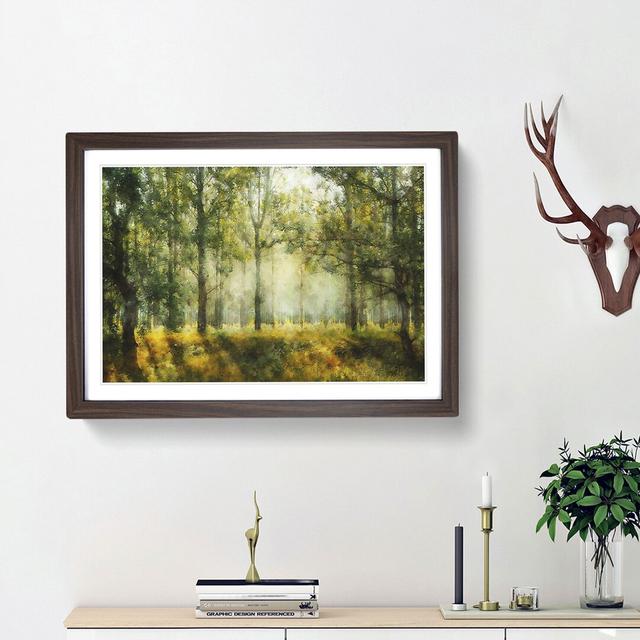 View of the Forest in the Spring - Picture Frame Painting Print on MDF East Urban Home Size: 33cm H x 45cm W x 2cm D, Frame Option: Walnut Framed on Productcaster.