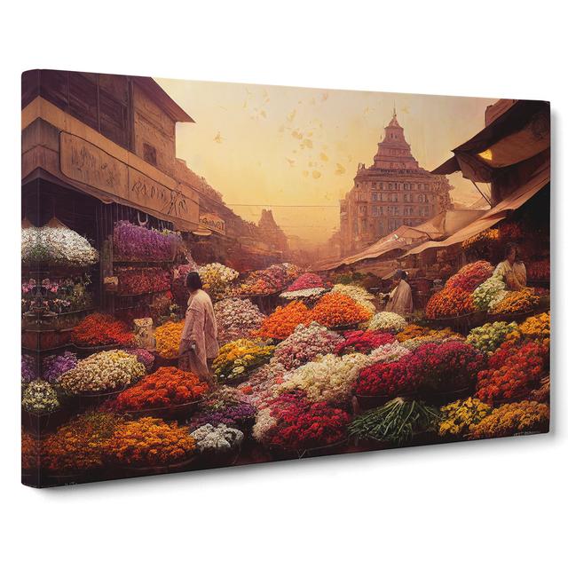 Traditional Flower Market Vol.2 - Wrapped Canvas Print ClassicLiving Size: 50cm H x 76cm W x 3cm D on Productcaster.