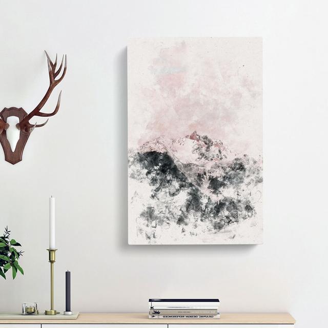 The Pink Mountain - Wrapped Canvas Painting Print East Urban Home Size: 50cm H x 35cm W x 3cm D on Productcaster.