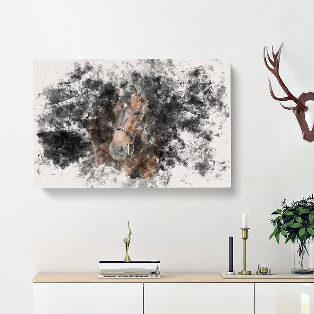 Brown Horse in the Shadows - Wrapped Canvas Graphic Art Print East Urban Home Size: 50cm H x 76cm W x 3cm D on Productcaster.