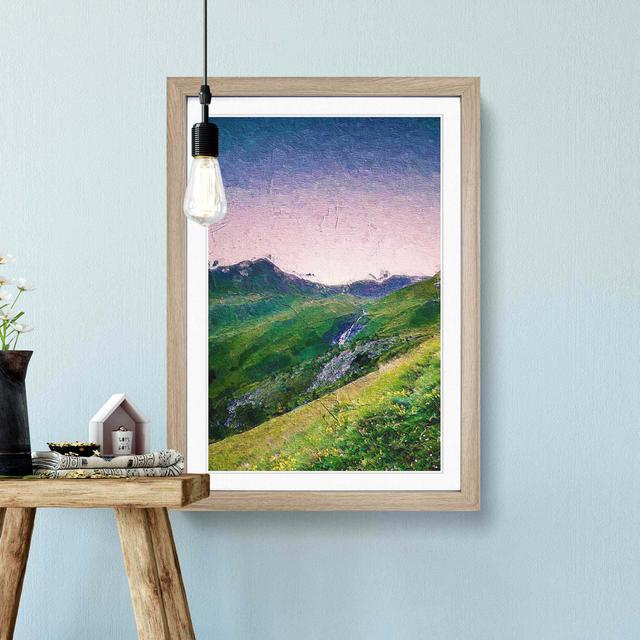 High Alpine Road in Austria - Picture Frame Painting Print East Urban Home Frame Option: Oak Framed, Size: 48cm H x 36cm W x 2cm D on Productcaster.