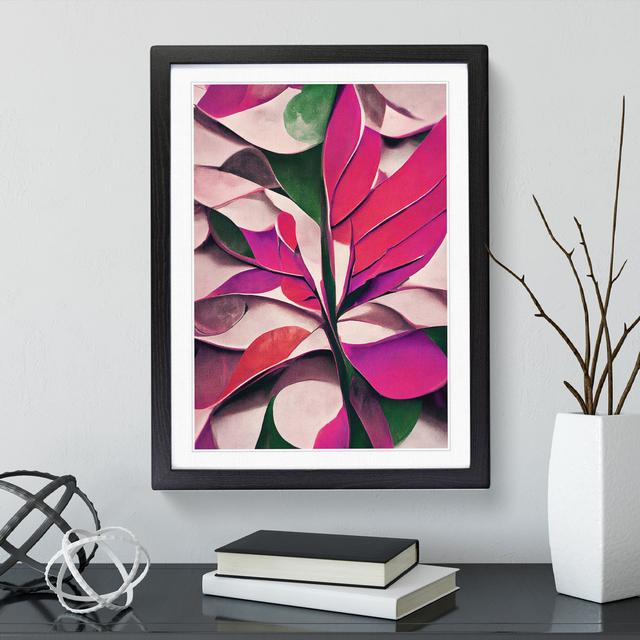 Abstract Leaf Art No.4 - Picture Frame Painting Marlow Home Co. Size: 64cm H x 46cm W x 2cm D, Frame Colour: Black Framed on Productcaster.