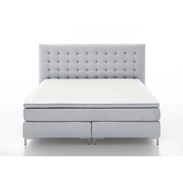 Boxspringbett Arisdages mit Topper Wade Logan Größe: 180 cm B x 200 cm L, Farbe: Grau, Matratzenhärte: Tonnentaschenfederkernmatratze, H3 on Productcaster.