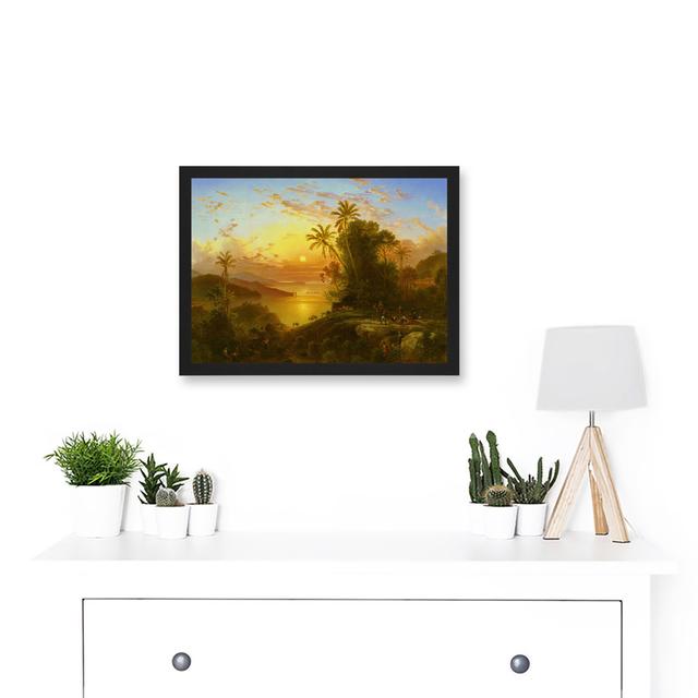 Painting Landscape Sea Bellermann La Guiaira Coast At Sunset Artwork Framed Wall Art Print A4 Bay Isle Home on Productcaster.