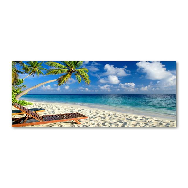 Leinwanddruck - Wandkunst - Drucke auf Leinwand - 125X50 Bild Bildthema: Tropischer Strand Haus am Meer on Productcaster.