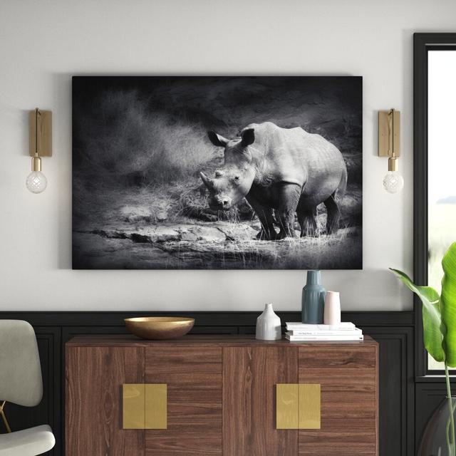 Leinwandbild Lonesome Rhinoceros East Urban Home Größe: 60 L x 40 B on Productcaster.