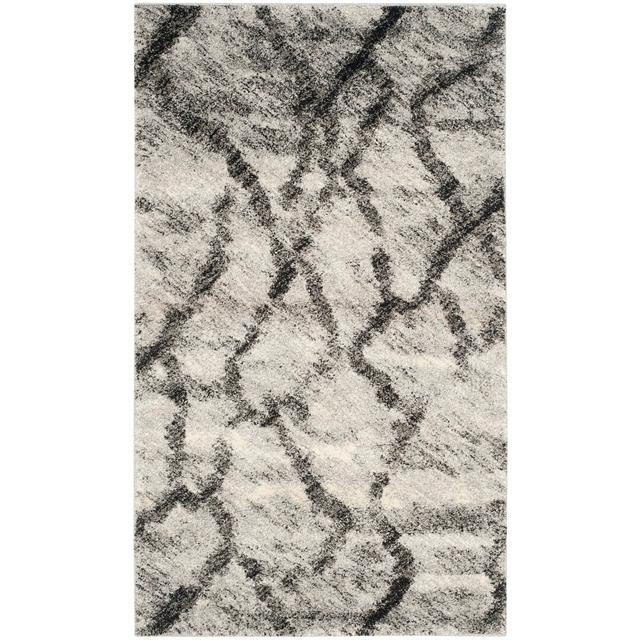 Elisha Hand Hooked Light Grey/Black Rug Ebern Designs Rug Size: Rectangle 121 x 182cm on Productcaster.