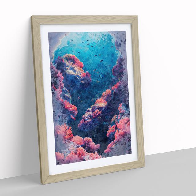 Coral Reef Beauty - Picture Frame Graphic Art House of Hampton Size: 64cm H x 46cm W x 2cm D, Frame Colour: Oak on Productcaster.