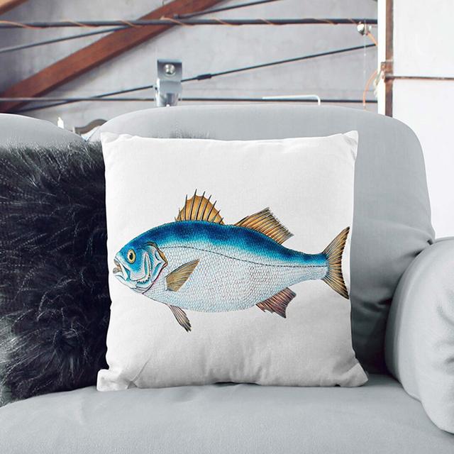 Bass Fish Square Throw Cushion East Urban Home Backing Colour: Black, Size: 55 x 55 cm on Productcaster.