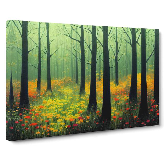 Spring Forest Flowers Vol.5 - Wrapped Canvas Graphic Art Alpen Home Size: 35cm H x 50cm W x 3cm D on Productcaster.