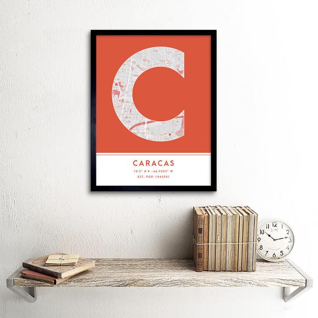 Caracas Orange - Picture Frame Typography Wee Blue Coo on Productcaster.