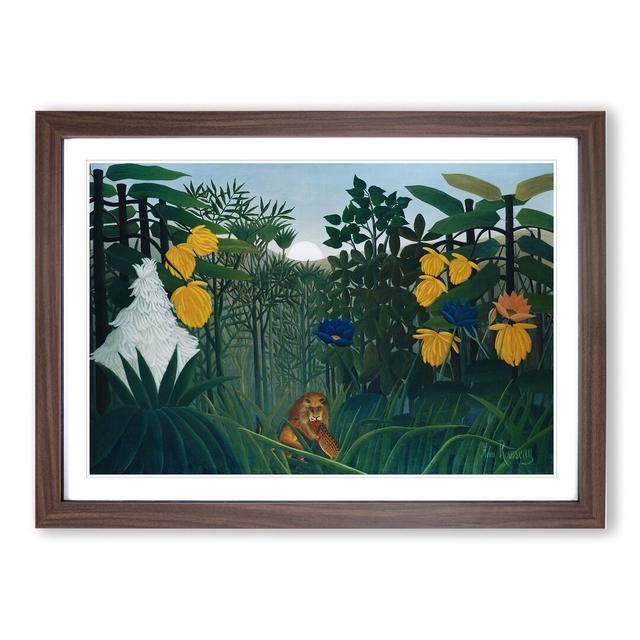 The Repast of the Lion by Henri Rousseau - Picture Frame Painting East Urban Home Frame Option: Walnut Framed, Size: 36cm H x 48cm W x 2cm D on Productcaster.