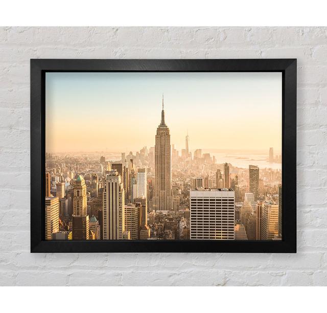 New York Skyline In The Day - Einzelne Bilderrahmen Kunstdrucke Bright Star Größe: 100 cm H x 141,4 cm B x 3,4 cm T on Productcaster.