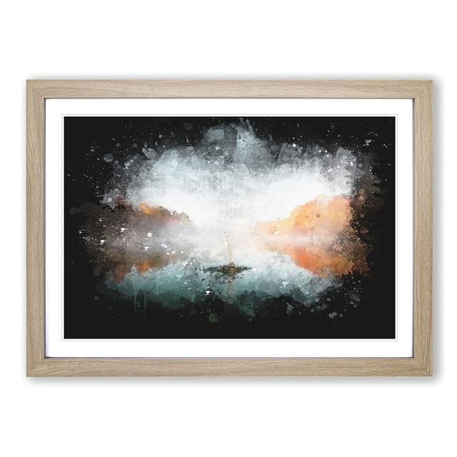 Lake Splash Paint Splash - Picture Frame Graphic Art East Urban Home Size: 33cm H x 45cm W x 2cm D, Frame Option: Oak Framed on Productcaster.