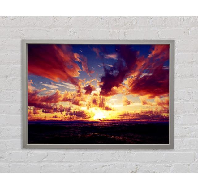 Sunset Ocean Skies Framed Print House of Hampton Size: 100cm H x 141.4cm W on Productcaster.