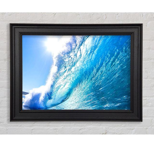 Crystal Ocean Wave Framed Print Wall Art Highland Dunes Size: 21cm H x 42cm W x 8cm D, Format: Natural Framed Paper on Productcaster.