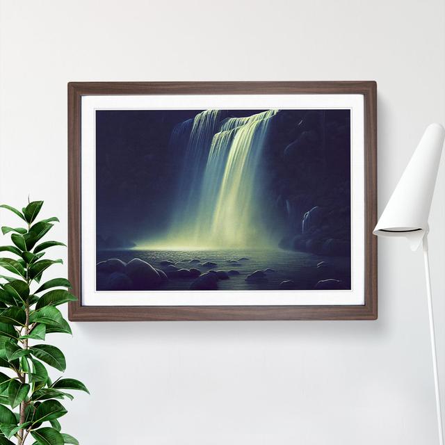 XH1022-7592X Royal Waterfall - Single Picture Frame Print 17 Stories Size: 46cm H x 64cm W x 2cm D, Frame Colour: Walnut on Productcaster.