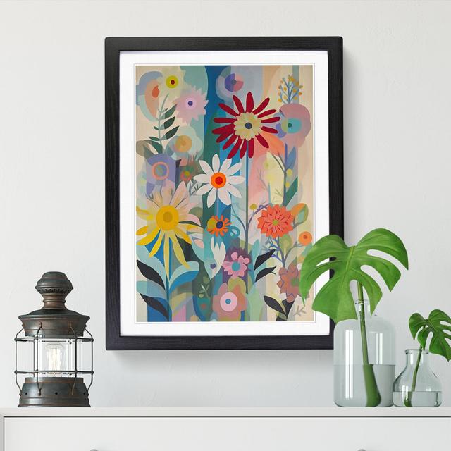 Contemporary Orphism Flowers Vol.2 - Single Picture Frame Graphic Art Marlow Home Co. Format: Walnut Framed, Size: 34cm H x 25cm W on Productcaster.