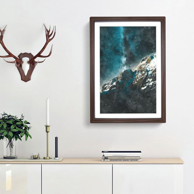 Explosion of Stars Above the Mountains - Picture Frame Painting Print East Urban Home Frame Option: Walnut Framed, Size: 45cm H x 33cm W x 2cm D on Productcaster.