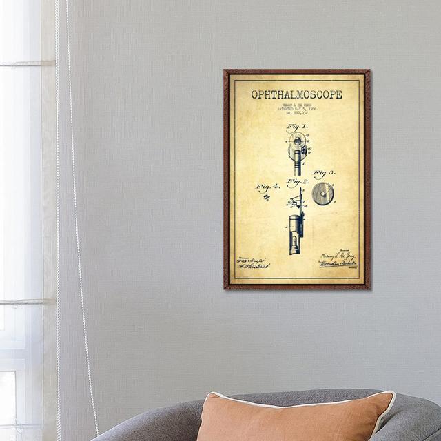 Ophthalmoscope Vintage Patent Blueprint by Aged Pixel - Gallery-Wrapped Canvas Giclée on Canvas Borough Wharf Size: 66.04cm H x 45.72cm W x 3.81cm D, on Productcaster.