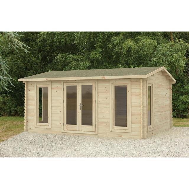 Rushock 17 x 14 Ft. Tongue & Groove Log Cabin Forest Garden Installation Included: Yes on Productcaster.