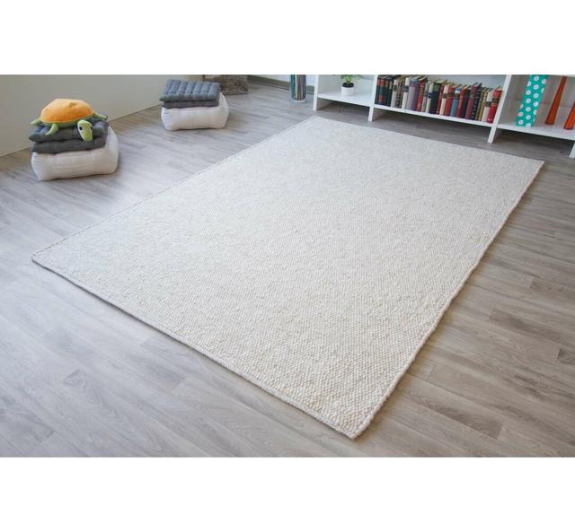 Handgefertigter Flachgewebe-Teppich Highline aus Wolle in Beige Rosalind Wheeler Size: Rectangular 300 x 400cm on Productcaster.