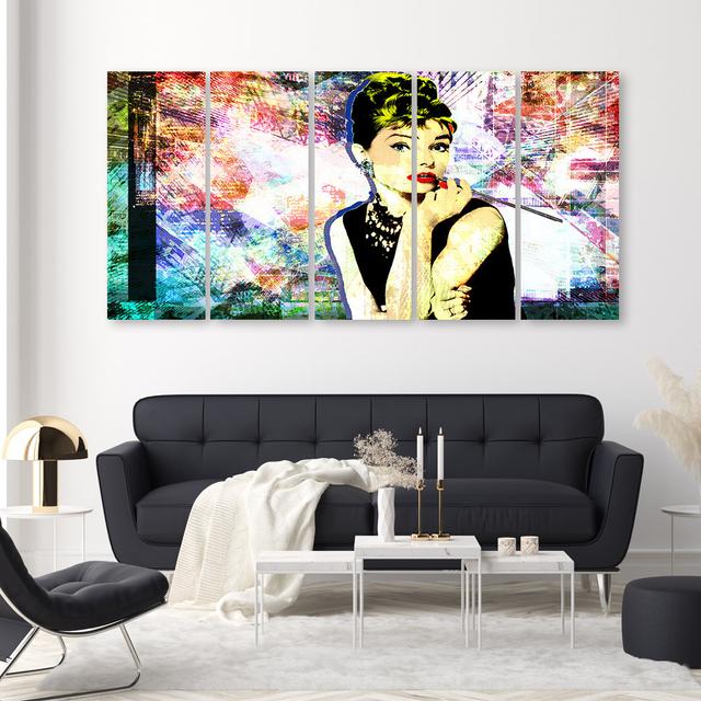 Canvas Print Audrey Hepburn Colour Rosalind Wheeler Size: 40cm H x 100cm W on Productcaster.