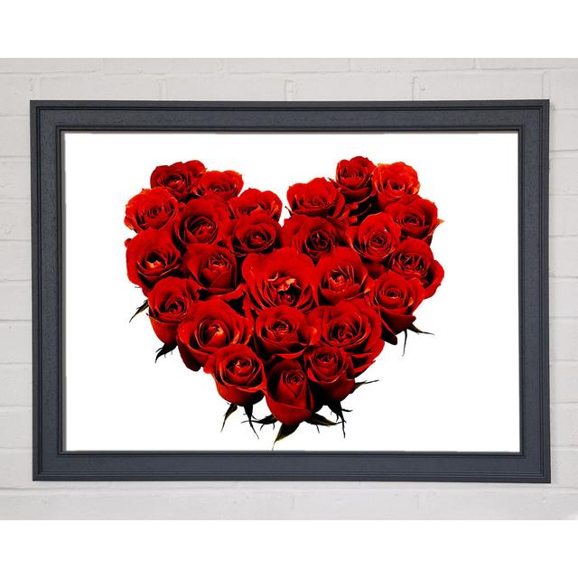 Heart Shaped - Single Picture Frame Print Ophelia & Co. Size: 84.1cm H x 118.9cm W x 3.3cm D, Format: Dark Grey Framed Canvas on Productcaster.