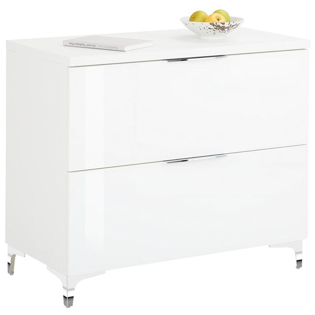 Yelverton 90 Cm Wide Sideboard Latitude Run Colour: Matte White/White Glass on Productcaster.