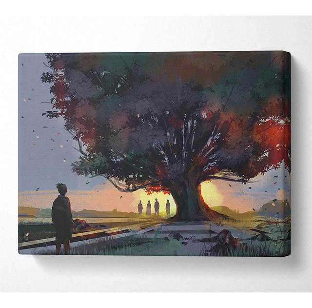 The Planet Rises - Wrapped Canvas Graphic Art Marlow Home Co. Size: 35.6cm H x 50.8cm W on Productcaster.