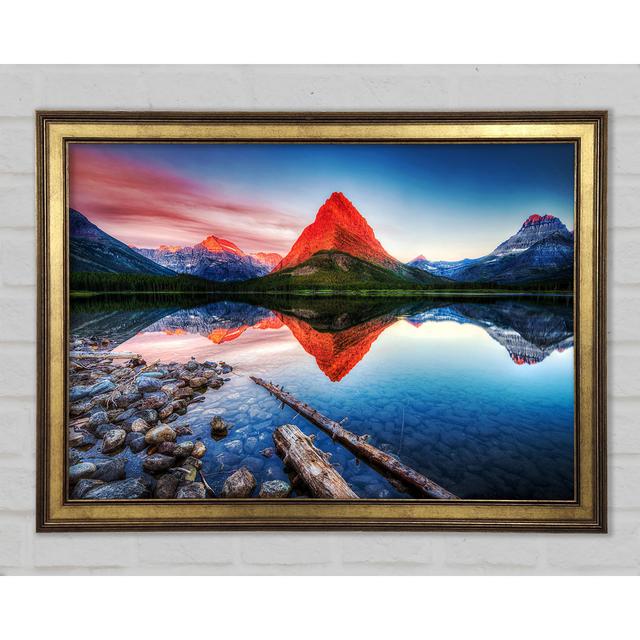 Reflections Of The Mountain Peak Lake - Print Union Rustic Size: 84.1cm H x 118.9cm W on Productcaster.