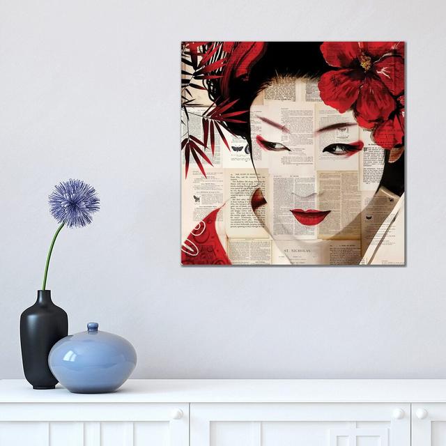 Geisha II by Caroline Wendelin - Print on Canvas Bloomsbury Market Size: 45.72cm H x 45.72cm W x 3.81cm D, Format: Wrapped Canvas on Productcaster.