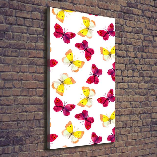 Colourful Butterflies - Wrapped Canvas Art Prints August Grove on Productcaster.