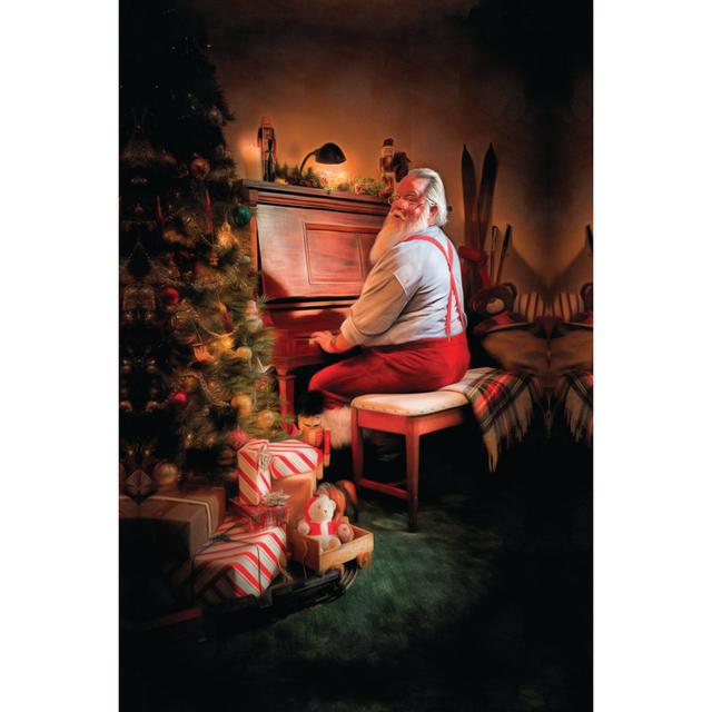 Santa on the Piano - Wrapped Canvas Graphic Art The Seasonal Aisle Size: 91cm H x 61cm W x 3.8cm D on Productcaster.