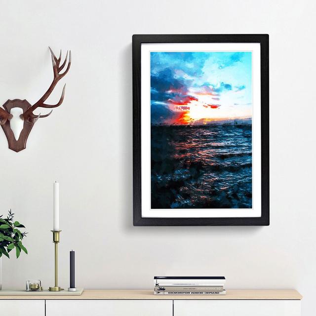 Moody Skies Above the Ocean - Picture Frame Graphic Art Print East Urban Home Size: 48cm H x 36cm W x 2cm D, Frame Option: Black Framed on Productcaster.