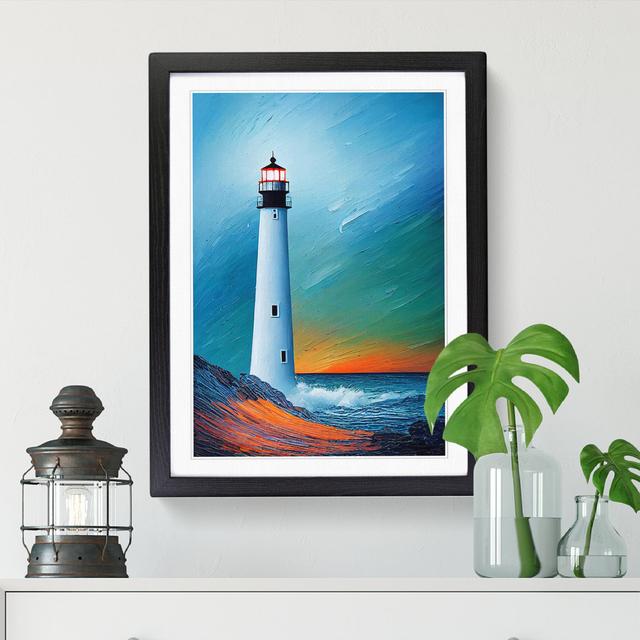 Painted Lighthouse Vol.6 - Picture Frame Print Big Box Art Format: Black, Size: 34cm H x 25cm W x 2cm D on Productcaster.