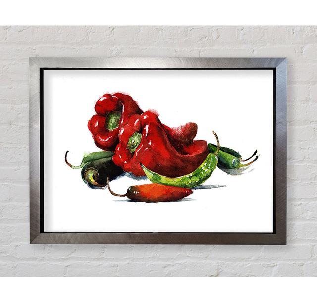 Chili Choice - Print Ophelia & Co. Format: Silver Framed Paper, Size: 100cm H x 141.4cm W x 3.4cm D on Productcaster.