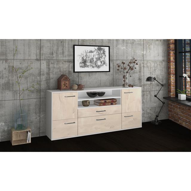 Lisann 180cm breites Sideboard mit 1 Schublade 17 Stories Farbe: Zeder/Weiß on Productcaster.