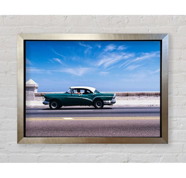 Classic Car Down The Highway Framed Print Ebern Designs Size: 42'' H x 59.7'' W x 3.4'' D on Productcaster.